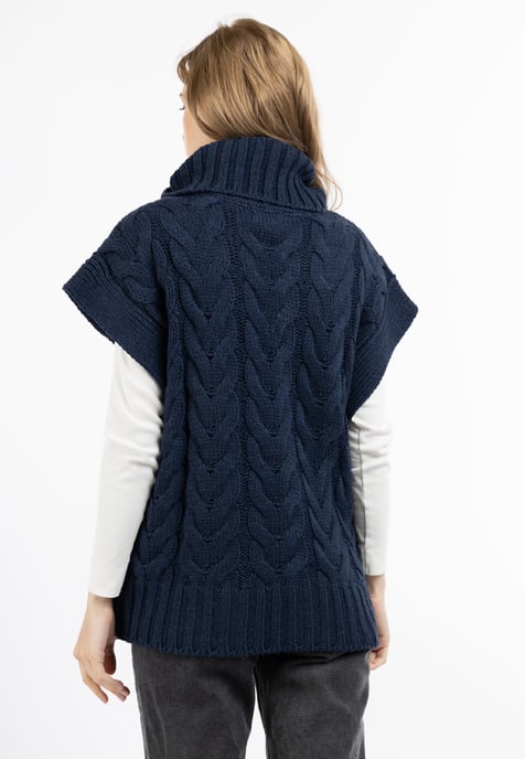 Dreimaster Knitted vest women marine - Image 4