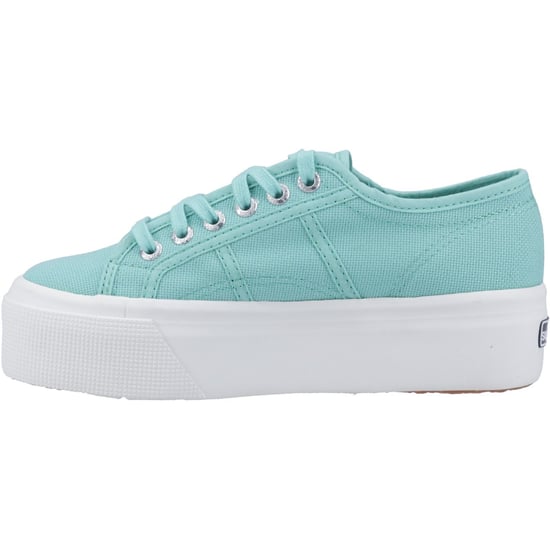 Superga 2790 Linea Up And Down 100% Cotton Women's Green Water Trainers - Image 4