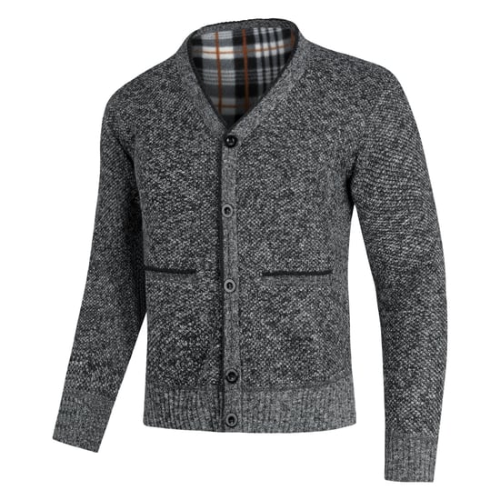 Men's Cardigan with Two Pocket Button Stand-Up Collar Cardigan for Winter Dark Grey - Image 2