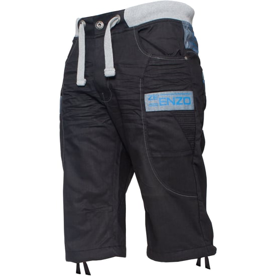 Pantalones cortos vaqueros elásticos para hombre| Enzo Designer Menswear - Image 1