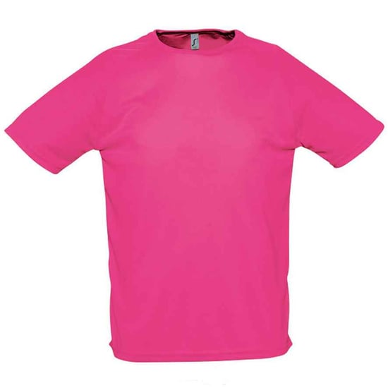 SOLS Mens Sporty Raglan T-Shirt (Neon Pink) - Image 1