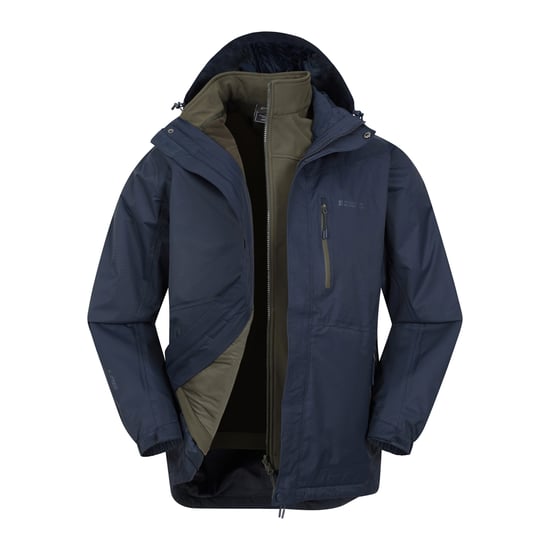 Mountain Warehouse Mens Bracken Extreme 3 in 1 Waterproof Jacket (Blue) - Image 3
