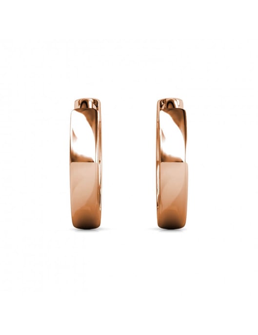 Pendientes de aro circulares - Oro rosa y cristal - Image 5