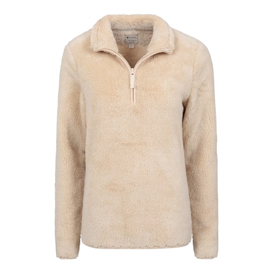 Mountain Warehouse Womens/Ladies Teddy Fleece Quarter Zip Fleece Top (Beige) - Image 4