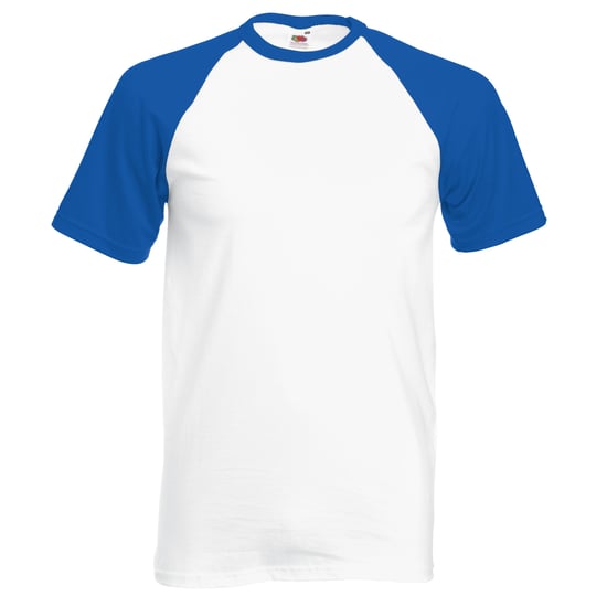 Fruit Of The Loom Mens Short Sleeve Baseball T-Shirt (White/Royal Blue) - Image 1