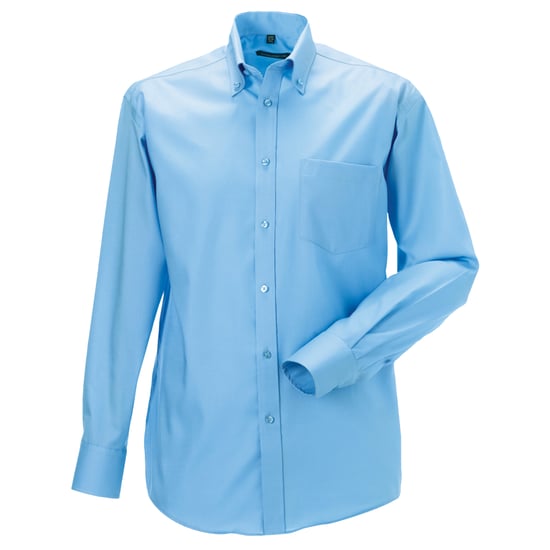 Russell Collection Mens Long Sleeve Ultimate Non-Iron Shirt (Bright Sky)
