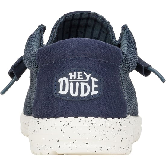 HEYDUDE Wally Stretch Mesh Polyester Men's Navy Boat Shoes - Image 2