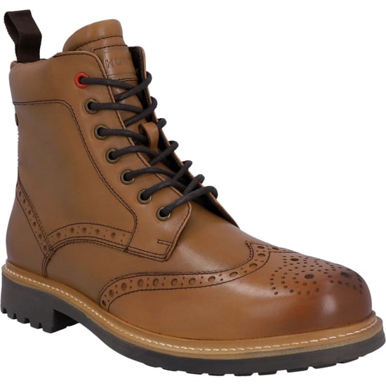 Hunter Cawdor Leather Men's Tan Brogues Shoes - Image 1