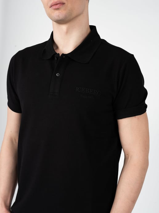Iceberg camisa polo del hombre negro - Image 5