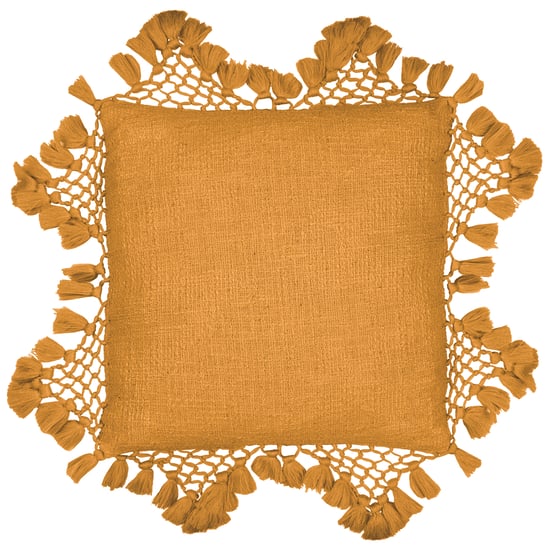 Cojín de plumas relleno con flecos de macramé Anko de Yard - Image 1