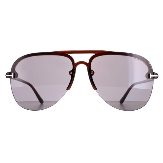 Tom Ford Aviator Mens Shiny Light Brown Smoke Terry 02 FT1004