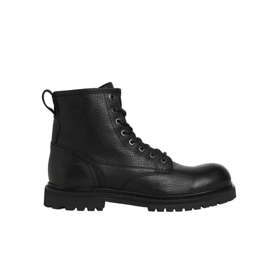 Jack & Jones Bota de piel Buckley con cordones Negro - Image 1