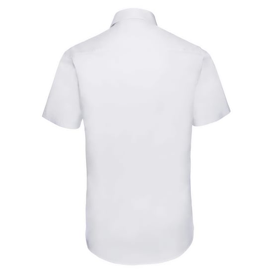 Russell Collection Mens Easy-Care Fitted Short-Sleeved Shirt (White) - Image 2