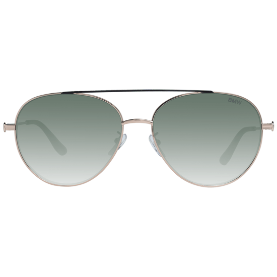 Gafas de sol BMW con montura en oro rosa brillante y lentes verdes degradadas - Image 2