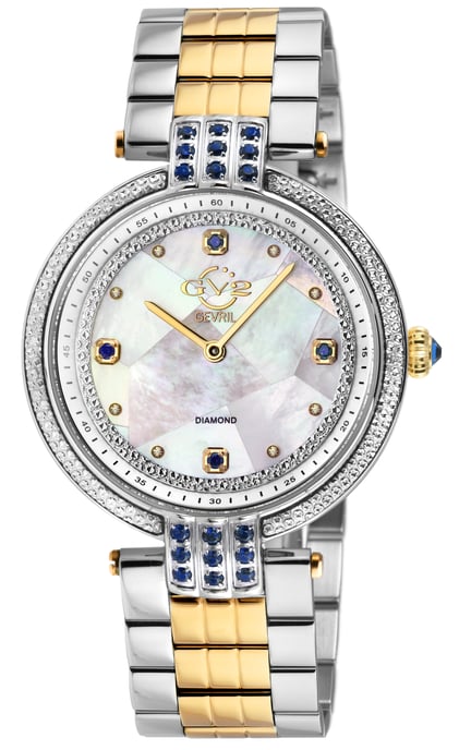 GV2 Women's Matera 12809B Swiss Quartz Diamond White MOP  Dial Watch