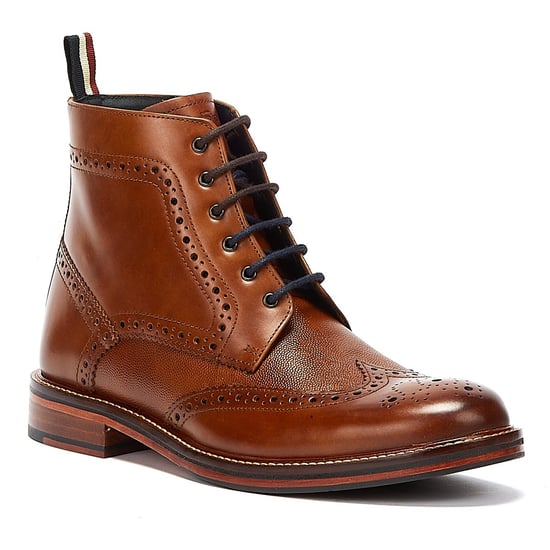Ben Sherman Alfred Brogue Mens Tan Boots - Image 2