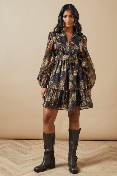 Organza Collared Mini Dress - Image 2