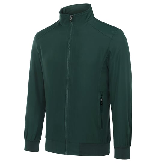 Men's Bomber Jacket with Stand-Up Collar, Transitional Jacket for Autumn, Casual Sports Jacket Green - Image 2
