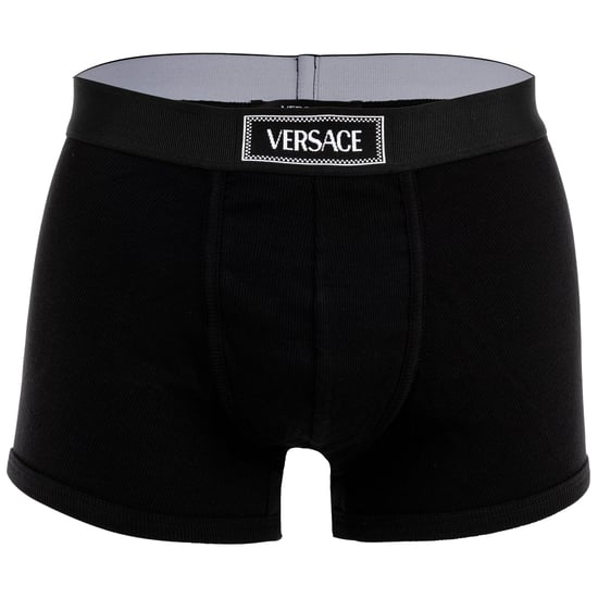 Versace Short Trunk Tex Ribbed Cotton Boxer Shorts - Image 1