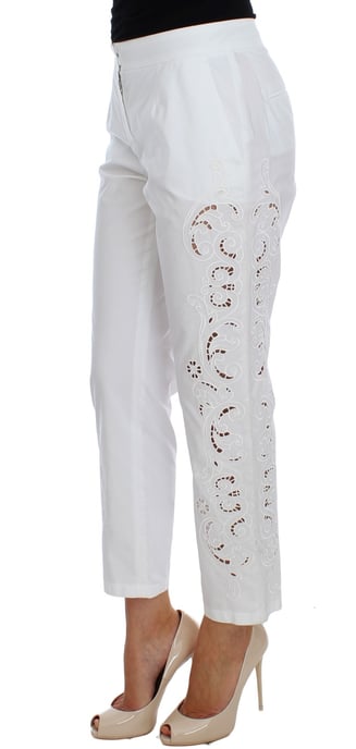 Vestido de flores blancas con recortes para mujer de Dolce & Gabbana, pantalones Sicilia. - Image 2