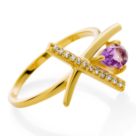 Orphelia 'Charlotte' Women's 925 Sterling Silver Ring - Gold ZR-7580/A - Image 2