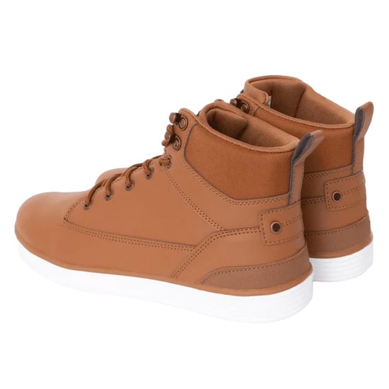 Crosshatch Mens Staiger Leather Trainers (Brown) - Image 2