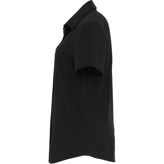 Premier Womens/Ladies Stretch Fit Poplin Short Sleeve Blouse (Black) - Image 3