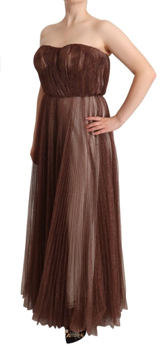 Vestido Maxi de Poliéster Metálico Bronce de Dolce & Gabbana para Mujer - Image 2