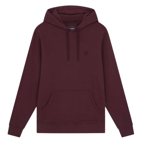 Lyle & Scott Tonal Eagle Logo sudadera con capucha en color burdeos - Image 1