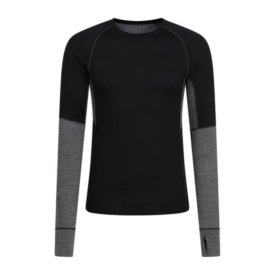Mountain Warehouse Mens Ultra Merino Wool Round Neck Base Layer Top (Black) - Image 1