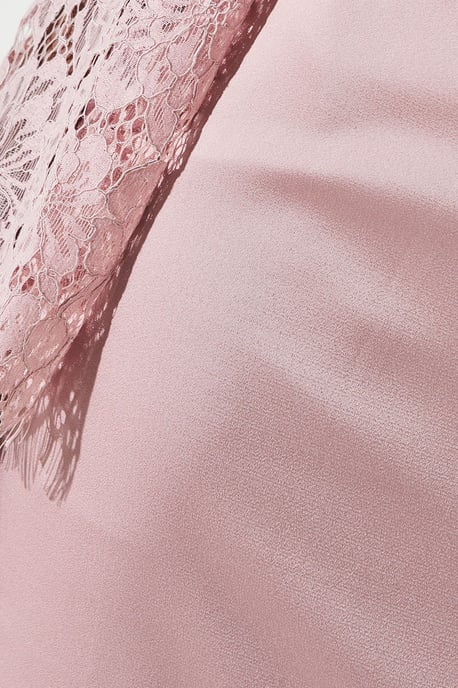 Lace Panelled Satin Wrap Dress