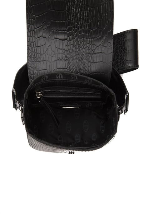 Bolso Cruzado de Cuero Negro Donatella para Mujer Pompei - Image 5