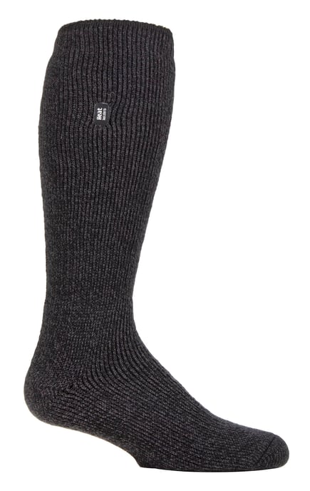 Heat Holders - Calcetines térmicos de lana merino para hombre de pierna larga con talón y puntera reforzados para invierno - Negro - Image 1
