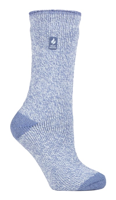 Heat Holders Lite - Calcetines Térmicos Aislantes para Mujer | Múltiples Diseños Incluyendo Rayas Argyle Corazones Estrellas | Calcetines Calientes para Invierno - Denim (Venecia) - Image 1