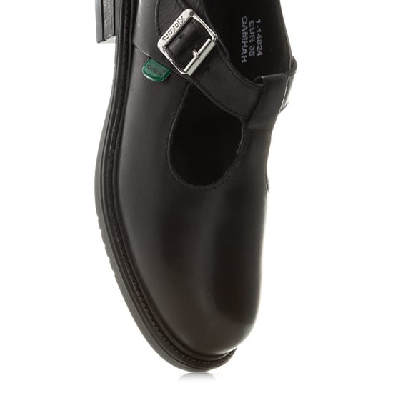 Girl's Kickers Children Lach T-Bar Leather Shoes in Black - Image 6