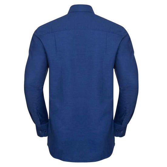 Russell Collection Mens Oxford Easy-Care Long-Sleeved Formal Shirt (Bright Royal Blue) - Image 2