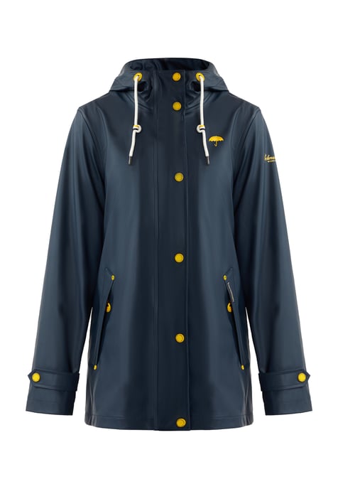 Schmuddelwedda rain jacket women navy grey melange - Image 1