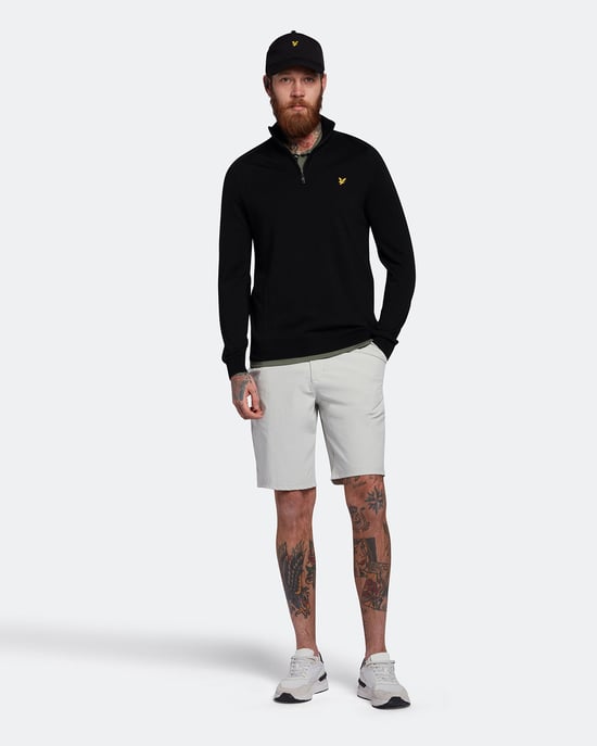 Lyle & Scott Golf Merino 1/4 Zip Jumper in Black - Image 2