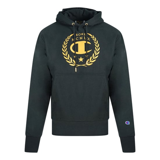 Champion Rome Logo sudadera con capucha negra - Image 1
