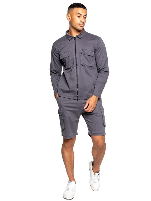 Enzo | Chándal con pantalón corto para hombre - Gris - Image 2