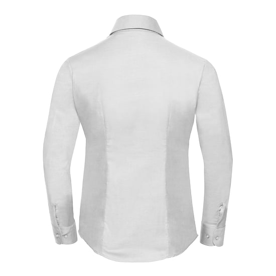 Russell Womens/Ladies Oxford Easy-Care Long-Sleeved Shirt (White) - Image 2