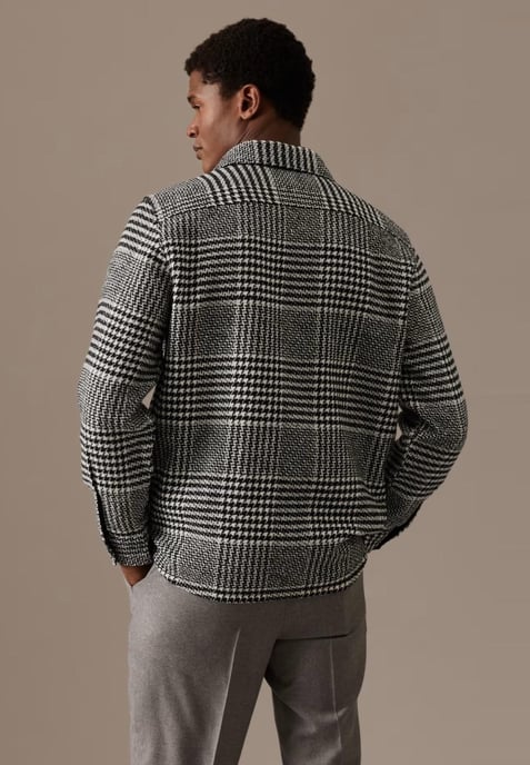Sobrecamisa de lana Autograph Black/White Check para hombre - Image 2