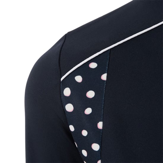 Island Green Womens/Ladies Zip Drop Hem Top Layer (Navy/White) - Image 3