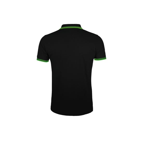 SOLS Mens Pasadena Tipped Short Sleeve Pique Polo Shirt (Black/Lime) - Image 2