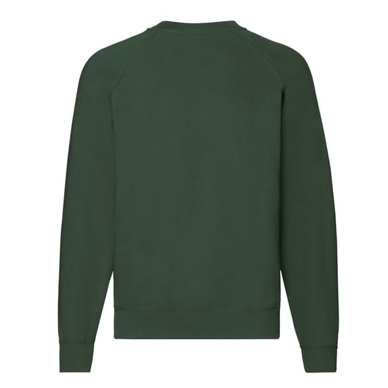Fruit Of The Loom Mens Classic 80/20 Raglan Sweatshirt (Bottle Green) - Image 2
