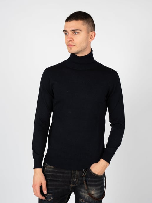 Xagon Man Suéter Turtleneck del hombre azul oscuro - Image 3