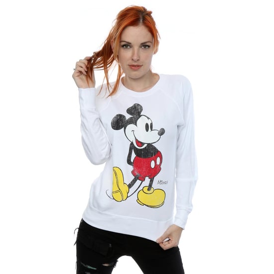 Disney Womens/Ladies Mickey Mouse Classic Kick Sweatshirt (White) - Image 2