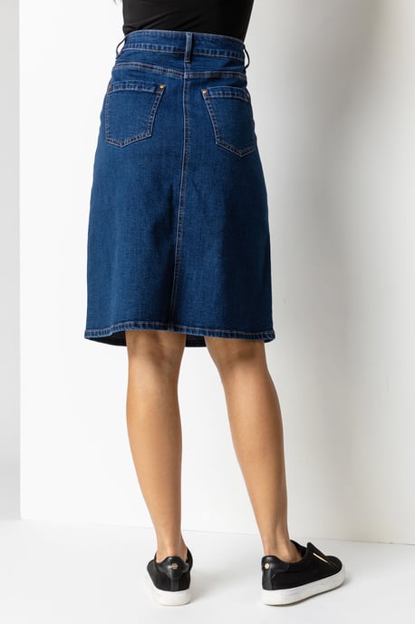 Cotton Denim Stretch Skirt