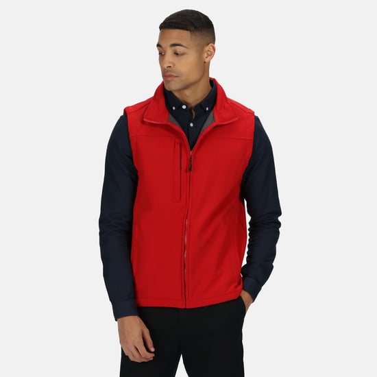 Regatta Mens Flux Softshell Bodywarmer / Sleeveless Jacket Water Repellent And Wind Resistant (Classic Red) - Image 5