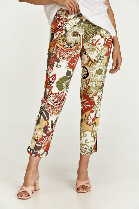 Floral Cotton Pants in Earthy shades